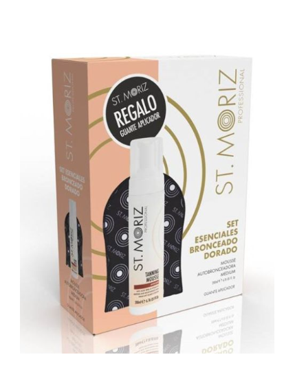 Set Esenciales Bronceado Dorado + Guante st moritz