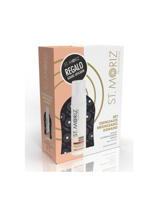Set Esenciales Bronceado Dorado + Guante st moritz