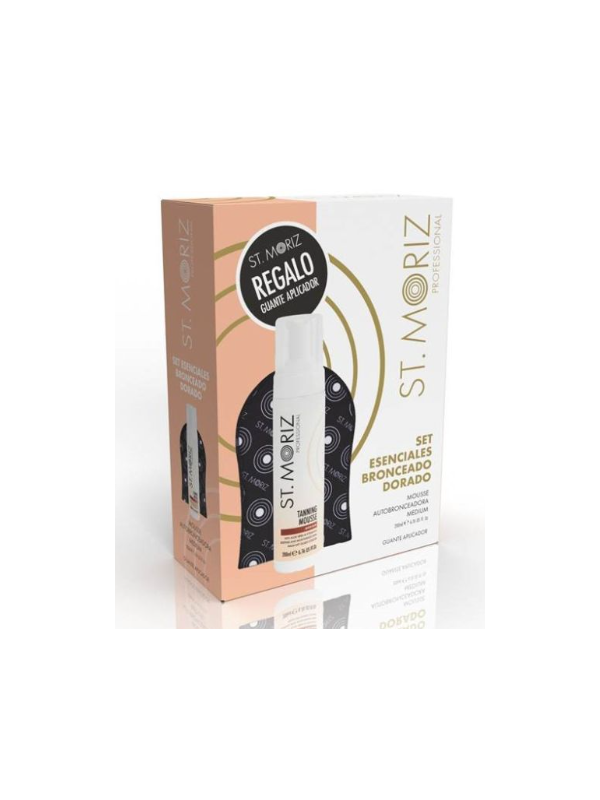 Set Esenciales Bronceado Dorado + Guante st moritz