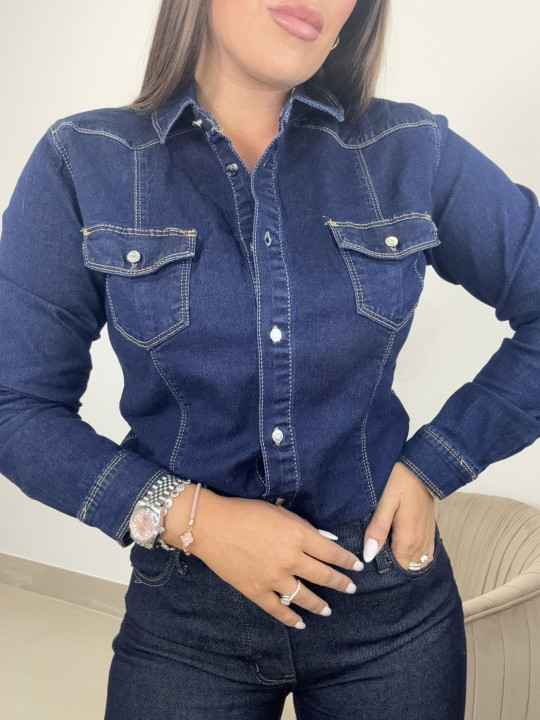 Camisa vaquera oscura