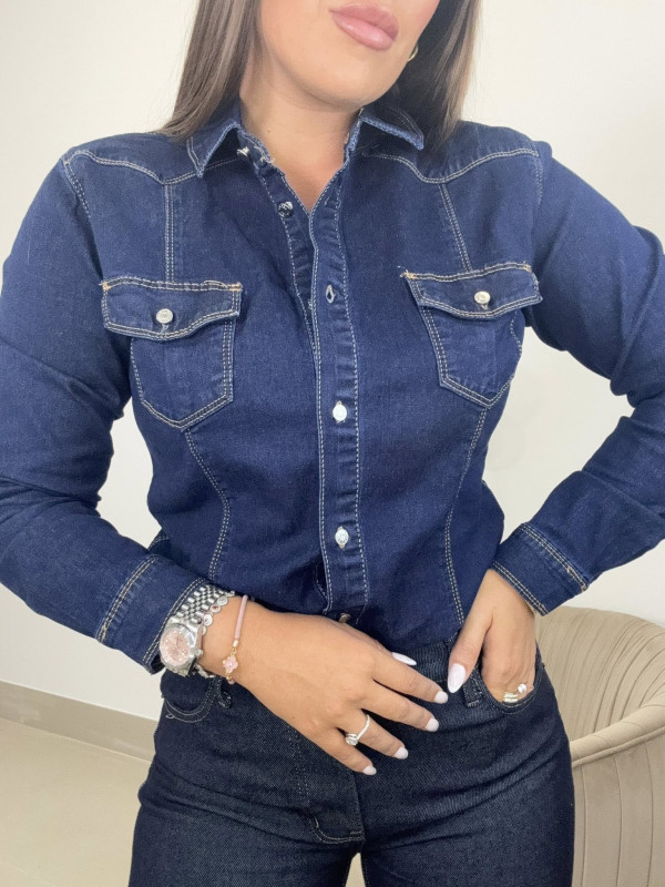 Camisa vaquera oscura