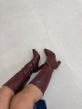 Bota alta polipiel burdeos