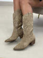 Bota cowboy beige