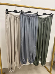 Pantalon boho satinado cinturilla elastica