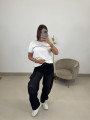 Camiseta corte mujer detalle azul