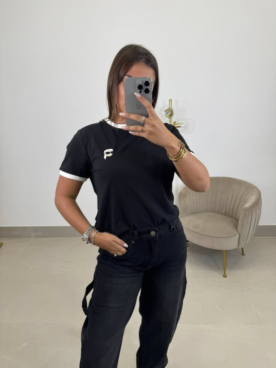 Camiseta corte mujer Karl bordada