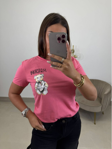 Camiseta corte mujer Mochi rosa