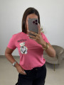 Camiseta corte mujer Mochi rosa