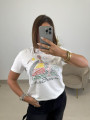 Camiseta corte mujer house blanca
