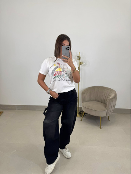 Camiseta corte mujer house blanca
