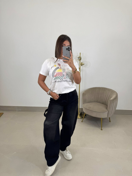 Camiseta corte mujer house blanca