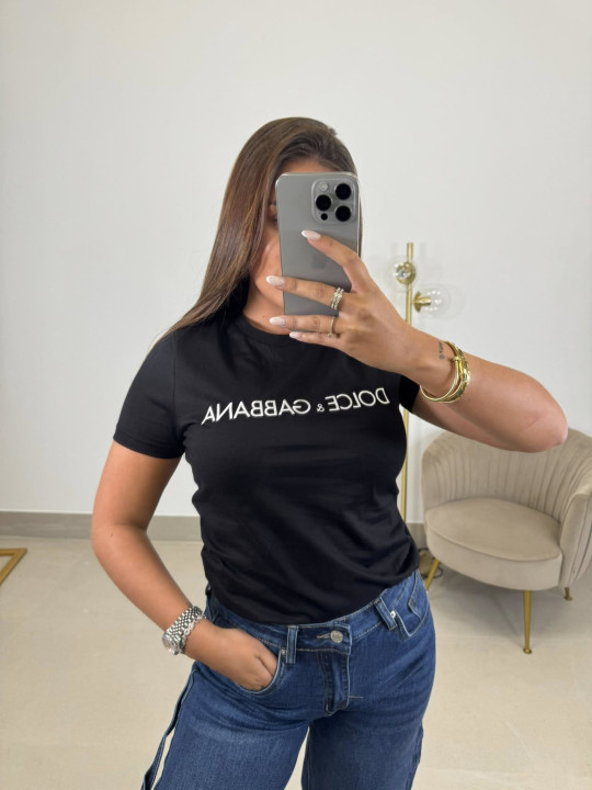 Camiseta corte mujer dolce bordada
