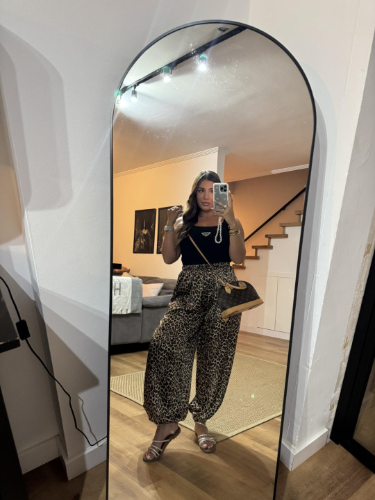 Pantalon globo leopardo