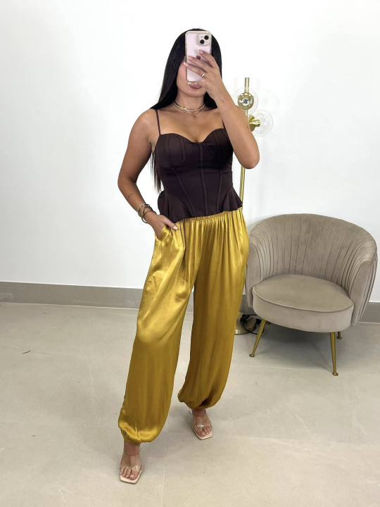 Pantalon boho satinado Pantalon boho satinado