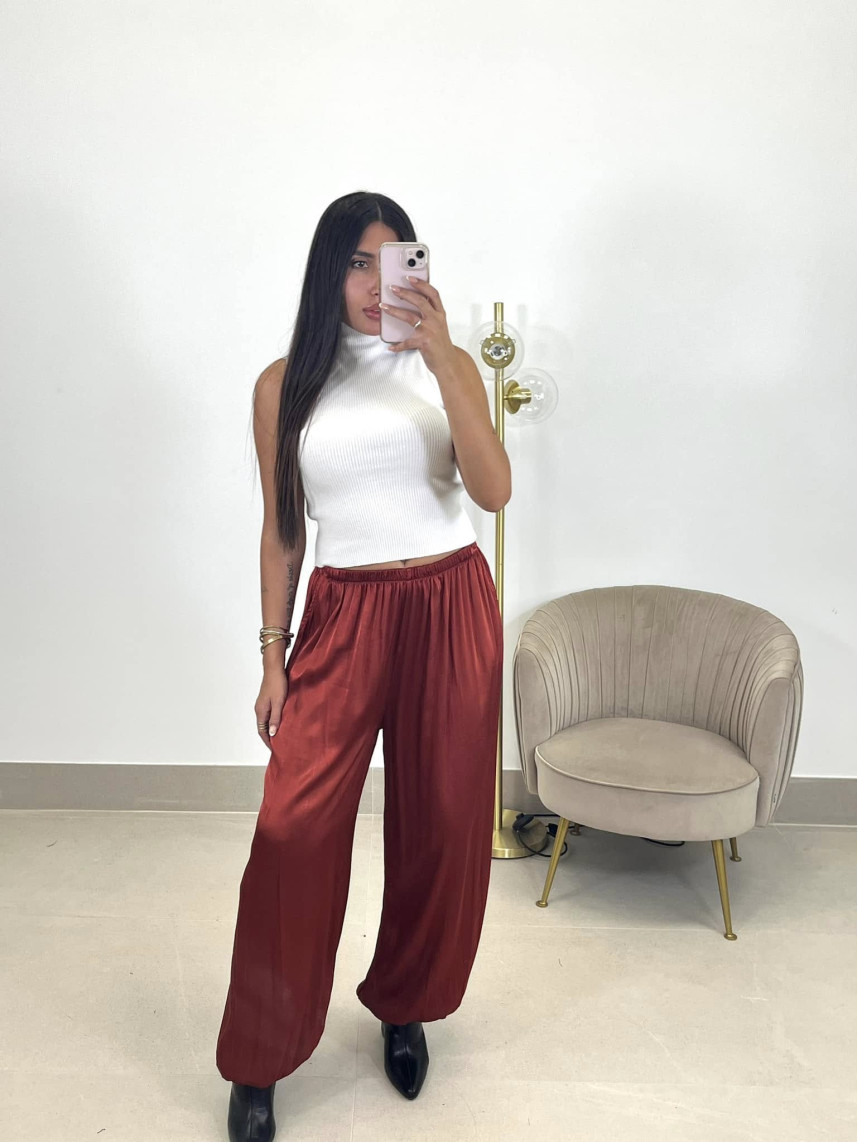Pantalon boho satinado