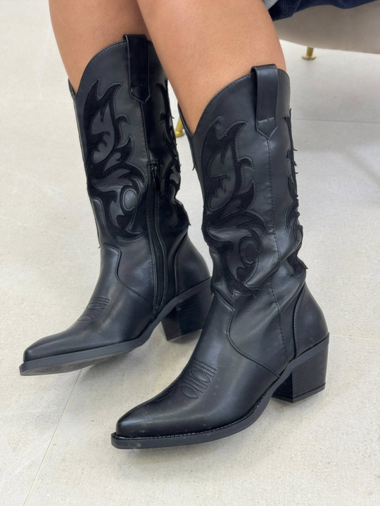 Bota cowboy negra