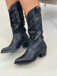 Bota cowboy negra