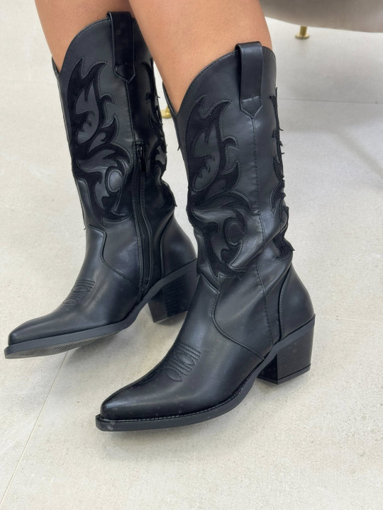 Bota cowboy negra