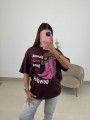 Camiseta oversize cowboy berenjena