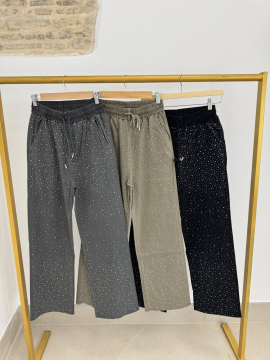 Pantalón ancho brillo