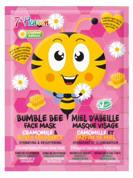 Mascarilla Facial de Tela Bumble Bee Camomila y Miel