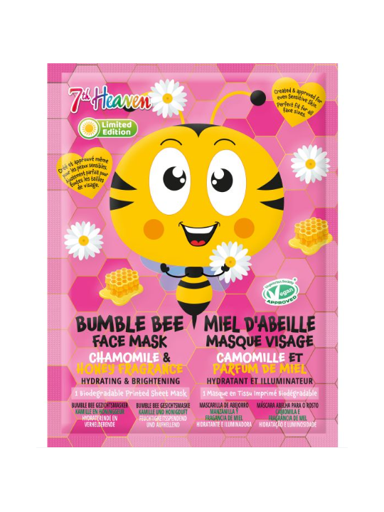 Mascarilla Facial de Tela Bumble Bee Camomila y Miel