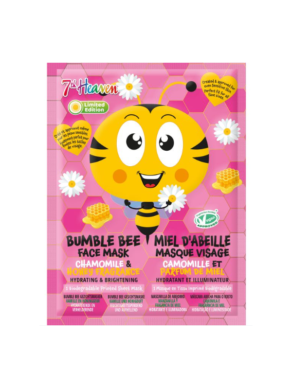Mascarilla Facial de Tela Bumble Bee Camomila y Miel