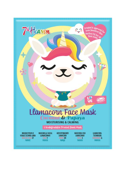 Mascarilla de Tela Facial Llamacorn