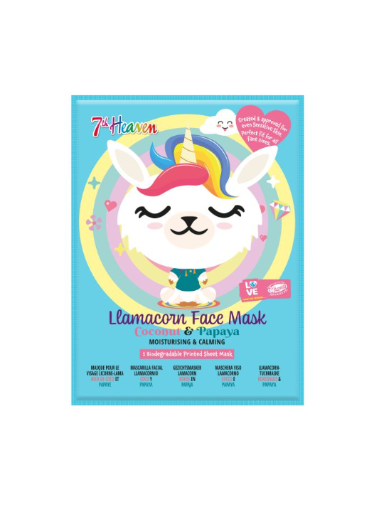 Mascarilla de Tela Facial Llamacorn