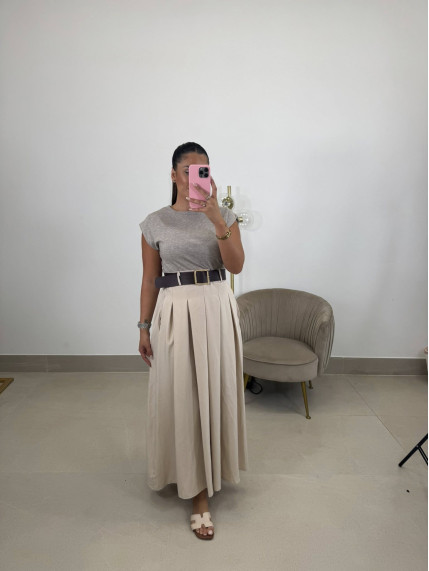 Vestido combinado (incluye cinturón)