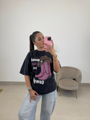 Camiseta cowboy gris desgastada