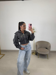 Chaqueta Oslo gris desgastada