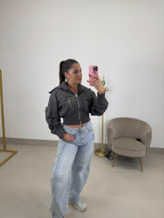 Chaqueta Oslo gris desgastada