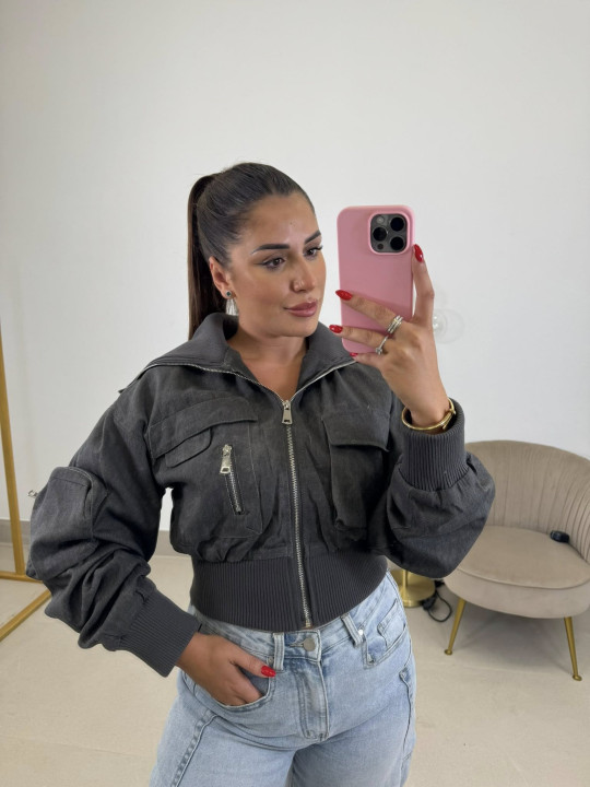 Chaqueta Oslo gris desgastada