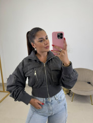 Chaqueta Oslo gris desgastada