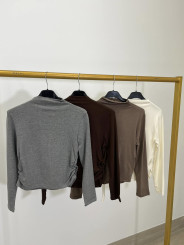 Camiseta fruncida cremallera