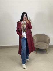 Gabardina polipiel roja