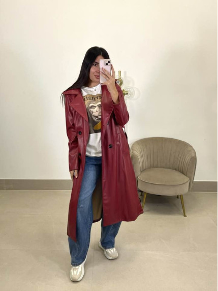 Gabardina polipiel tinto