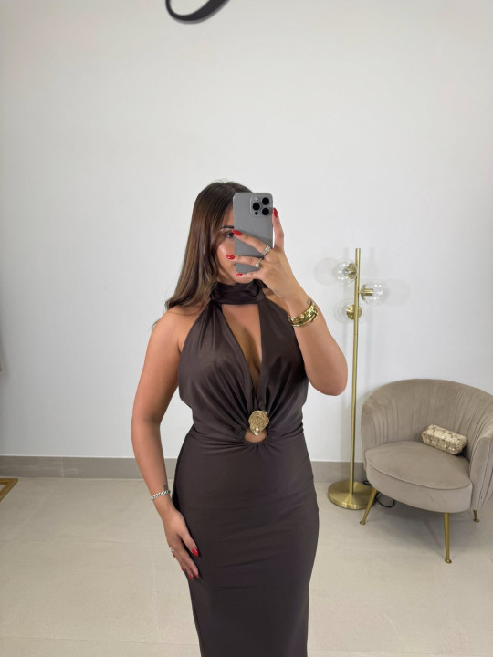 Vestido carmen marrón