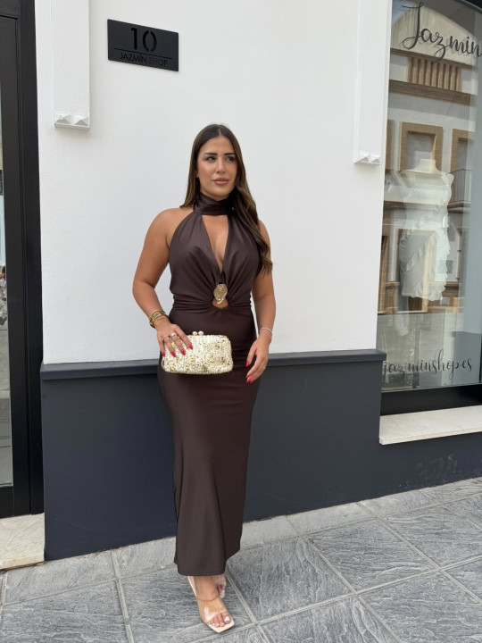 Vestido carmen marrón
