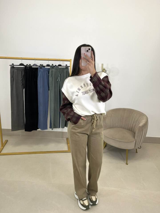 Pantalon fluido efecto denim