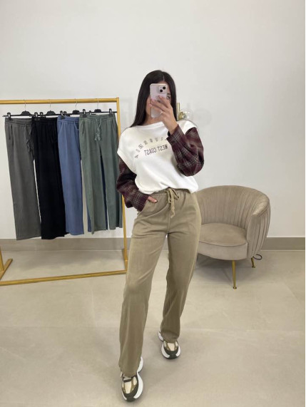 Pantalon fluido efecto denim