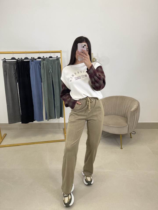 Pantalon fluido efecto denim