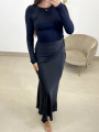 Vestido efecto combinado negro