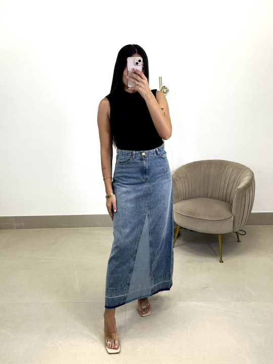 Falda vaquera denim combinación