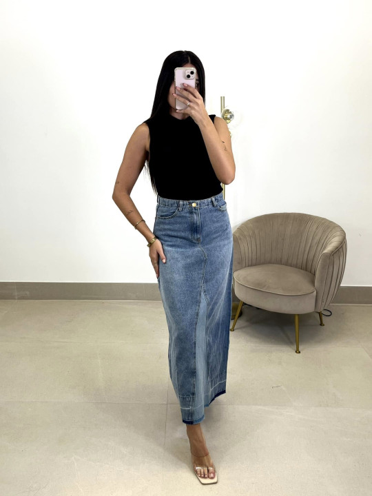 Falda vaquera denim combinación