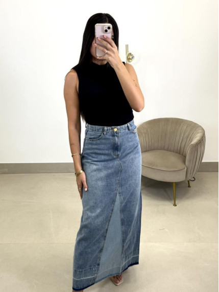 Falda vaquera denim combinación