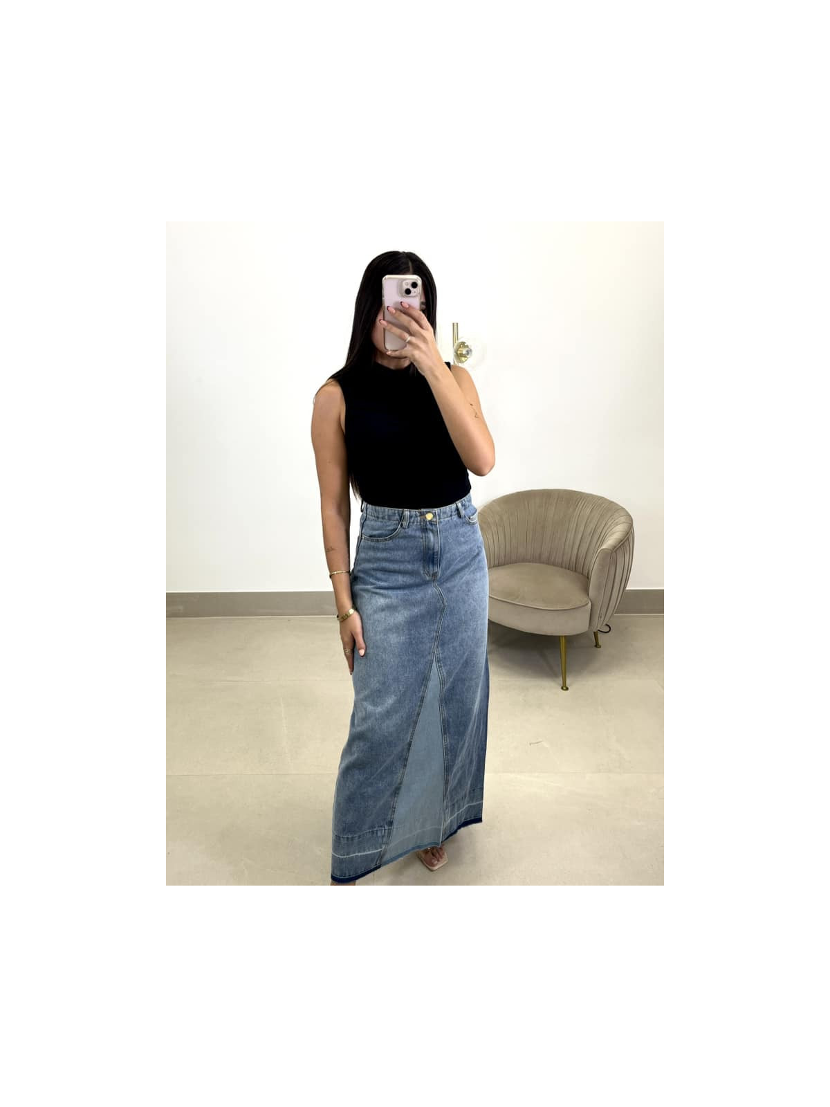 Falda vaquera denim combinación