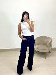 Vaquero wide leg oscuro cinturon