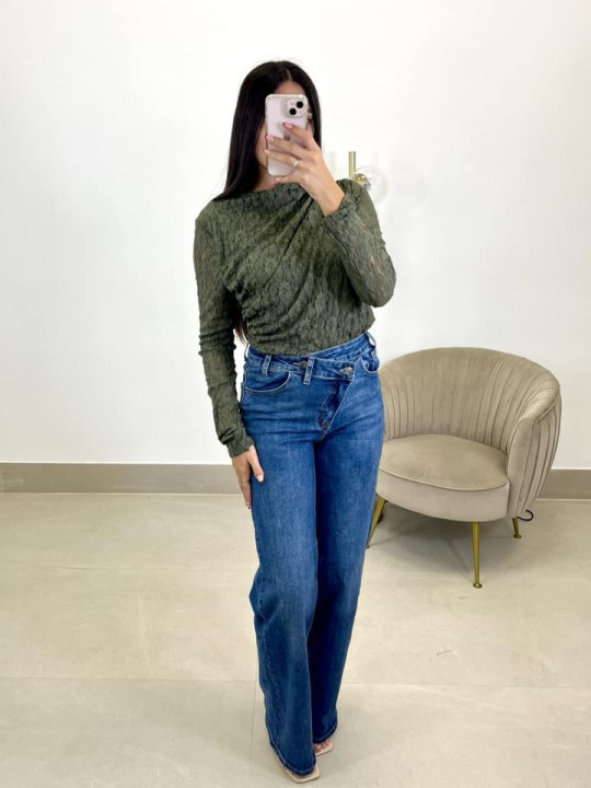 Body encaje verde